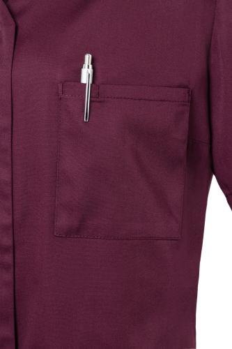 KARLOWSKY Essential | Damen Kurzarm-Kasack (aubergine) KS63
